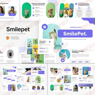 ppt模板宠物动物猫狗护理医院商业品牌营销产品推广项目投资817