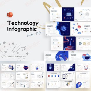 ppt模板电子信息图商业工作项目流程管理品牌营销业务投资推广153