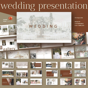 ppt模板婚礼策划婚庆典礼精品商业品牌产品业务营销项目投资258