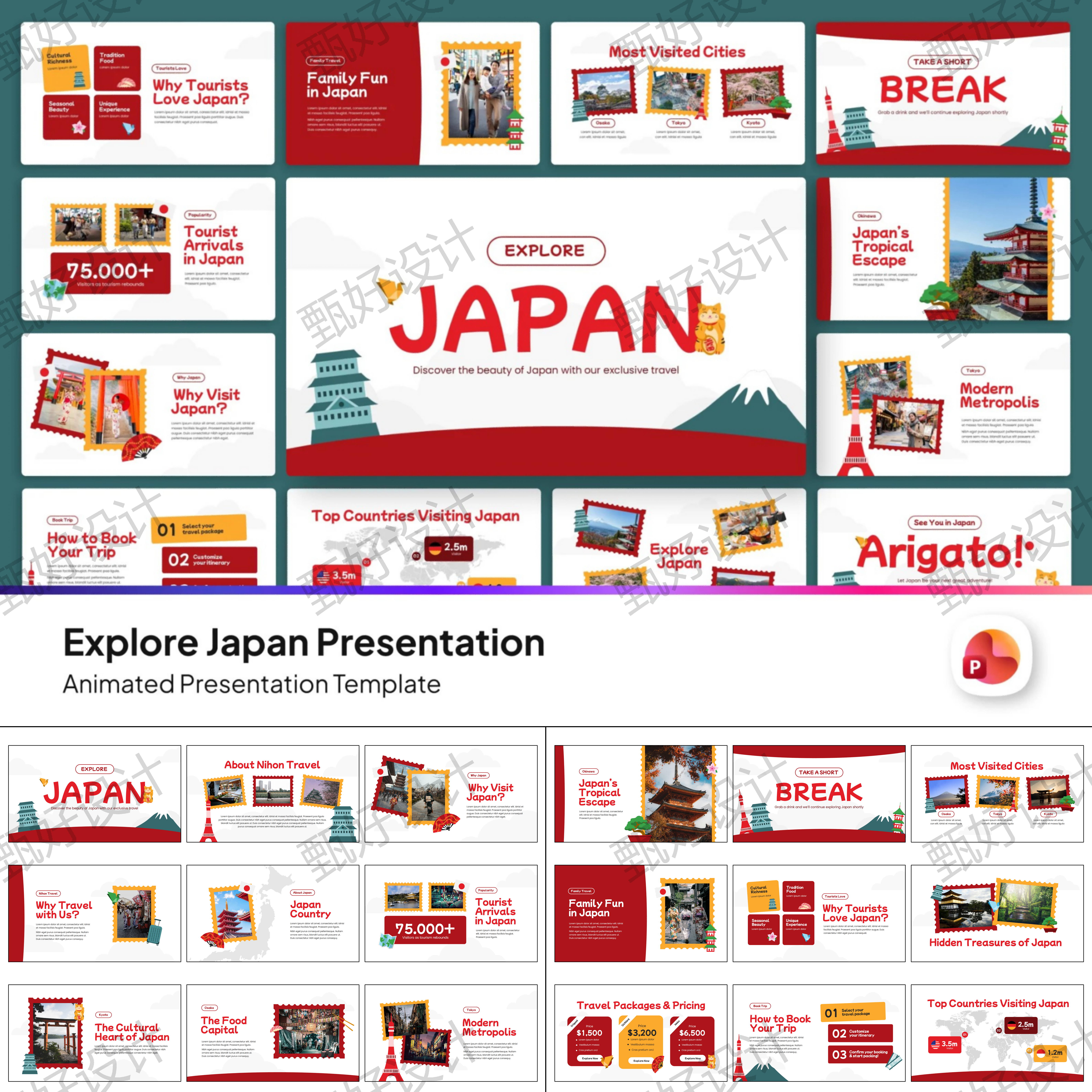 ppt模板旅游度假文化探索日本樱花商业品牌营销产品公司简介1154