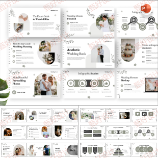 ppt模板婚礼春花优雅风格商业活动策划推广客户业务项目投资1302