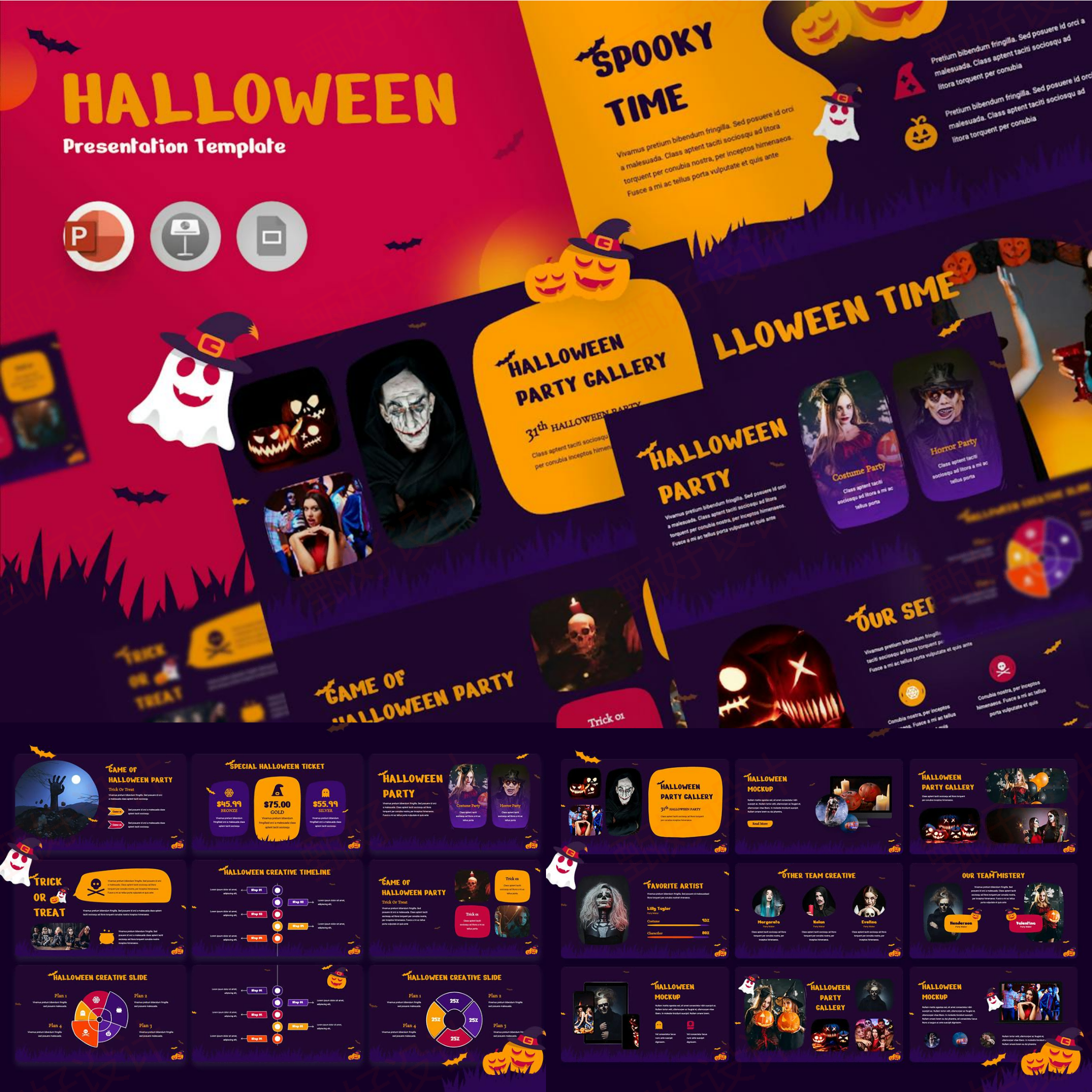 ppt模板万圣节日恶作剧风活动策划庆典商业宣传业务品牌营销72,商务/设计服务,设计素材/源文件,淘宝优惠券,粉丝福利购,淘宝优惠卷