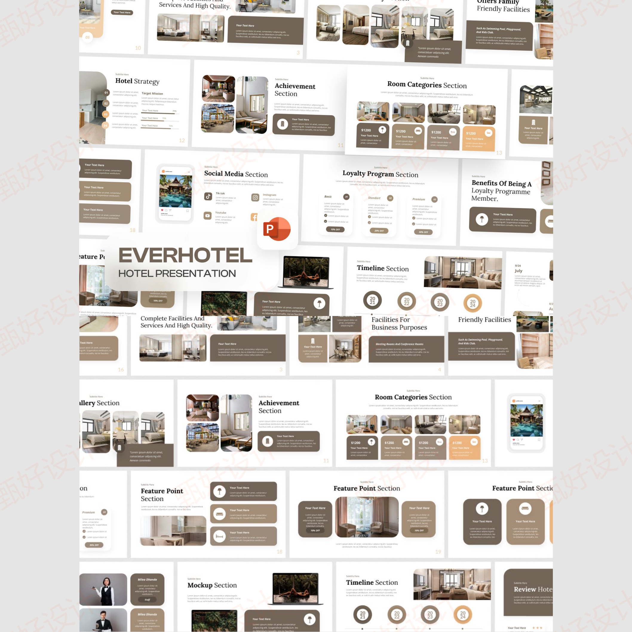 ppt模板度假酒店旅游商业品牌产品项目营销客户业务流程投资386
