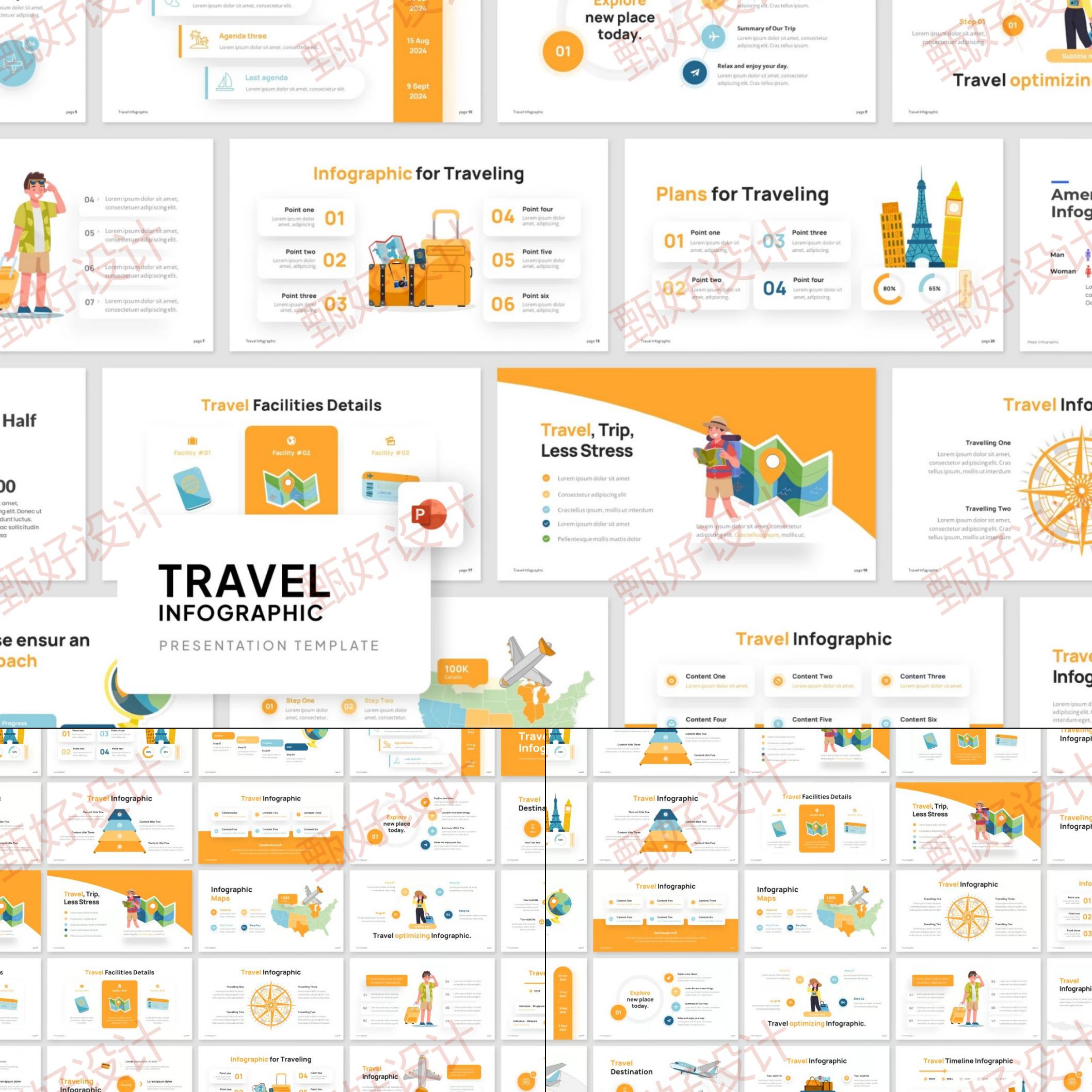 ppt模板旅游商务客户业务介绍投资工作管理总结培训卡通风格973