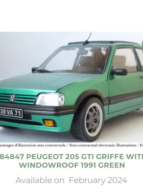NOREV 1/18 标致Peugeot 205 GTi Griffe 1991 绿色 合金汽车模型