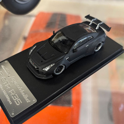 MC 1/64 日产 尼桑 LB GTR R35 宽体改装 黑色 合金巴士模型