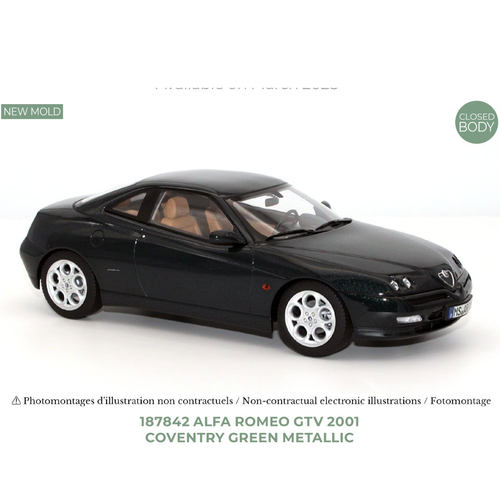 NOREV 1/18 Alfa Romeo GTV 2001 合金汽车模型 不可开门