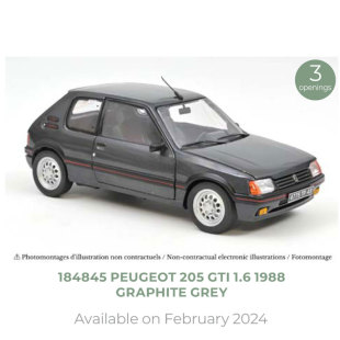 205 标志 Graphite 合金模型 1.6 NOREV GTi Peugeot 1988