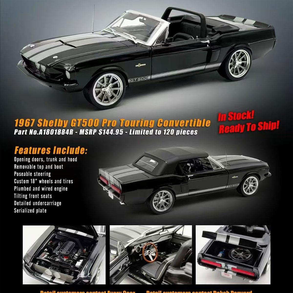ACME 1/18 1971 Plymouth 383 Cuda 合金汽车模型