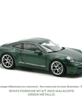 NOREV 1/18 保时捷Porsche 911 S/T 2023合金汽车模型 绿色