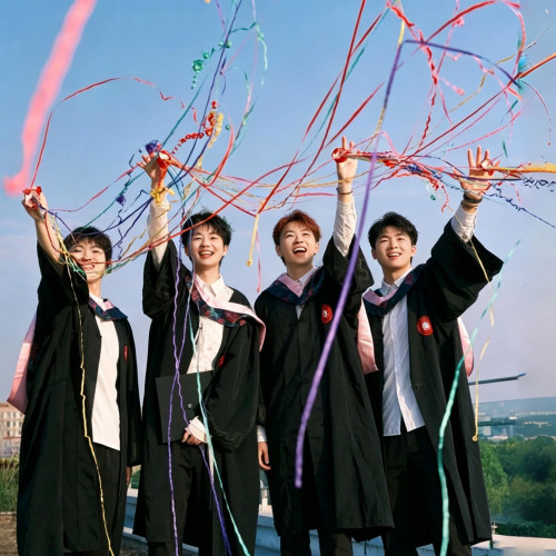 毕业拍照道具氛围出片手持手抛彩带大学博士硕士初中生幼儿园小学