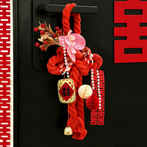 婚房万字结喜字门把手挂件