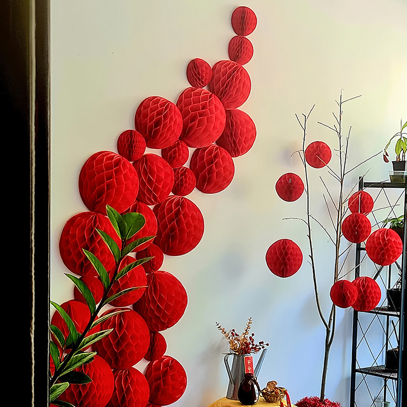春节装饰室内氛围挂摆件蜂窝球灯笼2026新马年元旦场景布置背景墙,节庆用品/礼品,挂饰/生肖挂饰,淘宝优惠券,粉丝福利购,淘宝优惠卷
