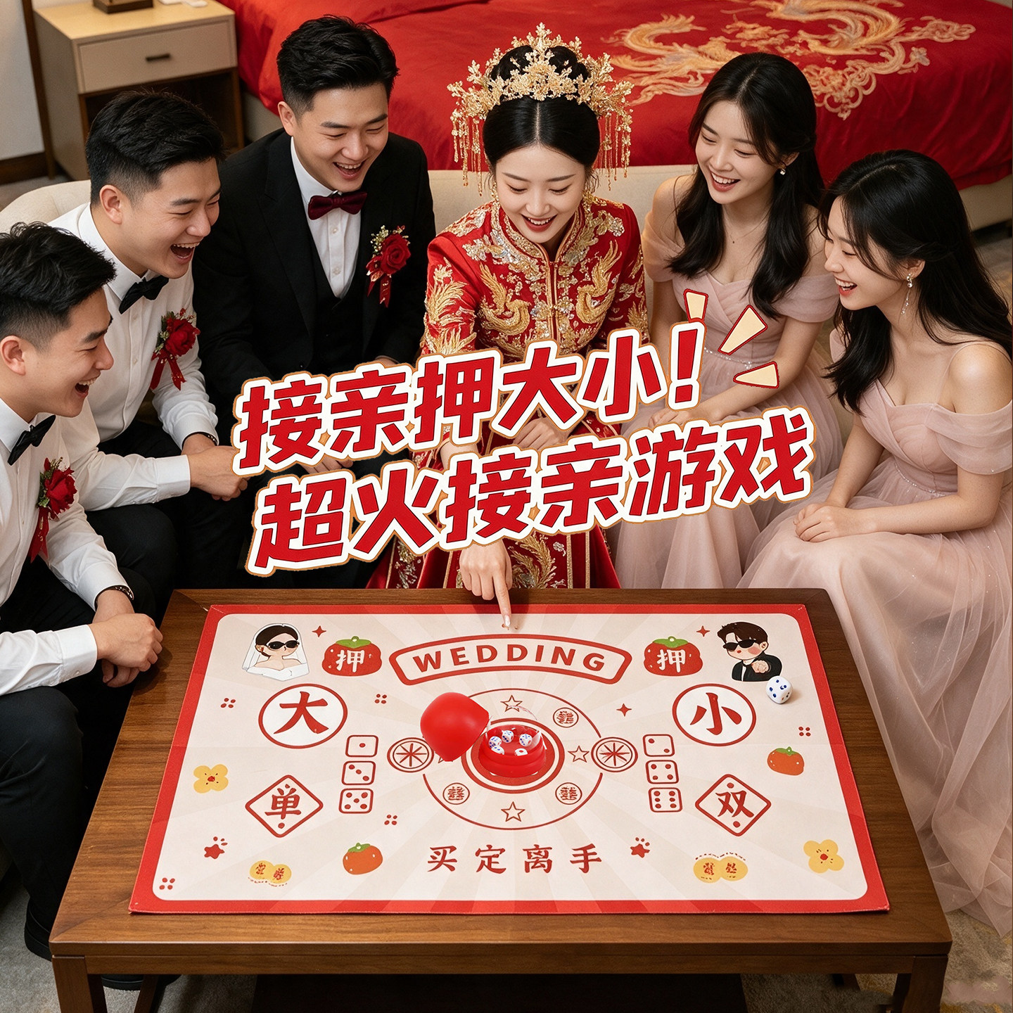 婚礼接亲押大小骰子摇摇乐道具图片