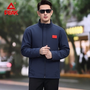风衣 立领防泼水防风户外运动外套长袖 匹克行政夹克国旗款 男春秋季