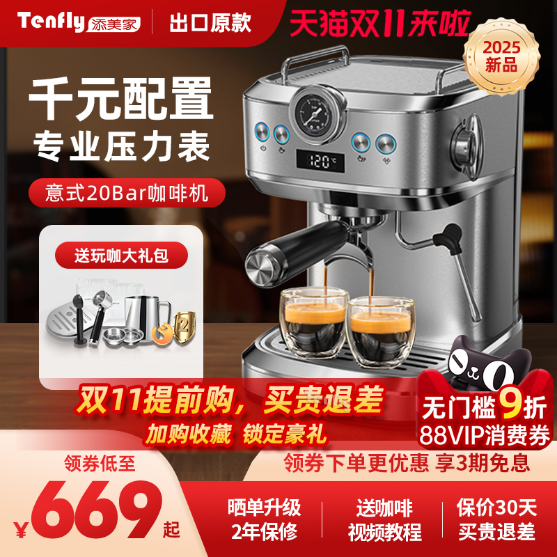 德国Tenfly意式专业咖啡机20Ba