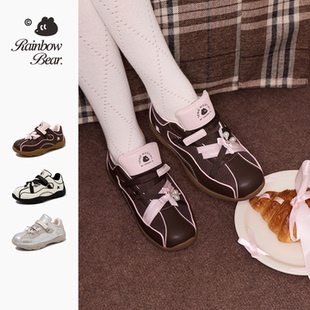 彩虹熊女童玛丽珍运动鞋儿童芭蕾德训鞋2026新款防滑小女孩休闲鞋