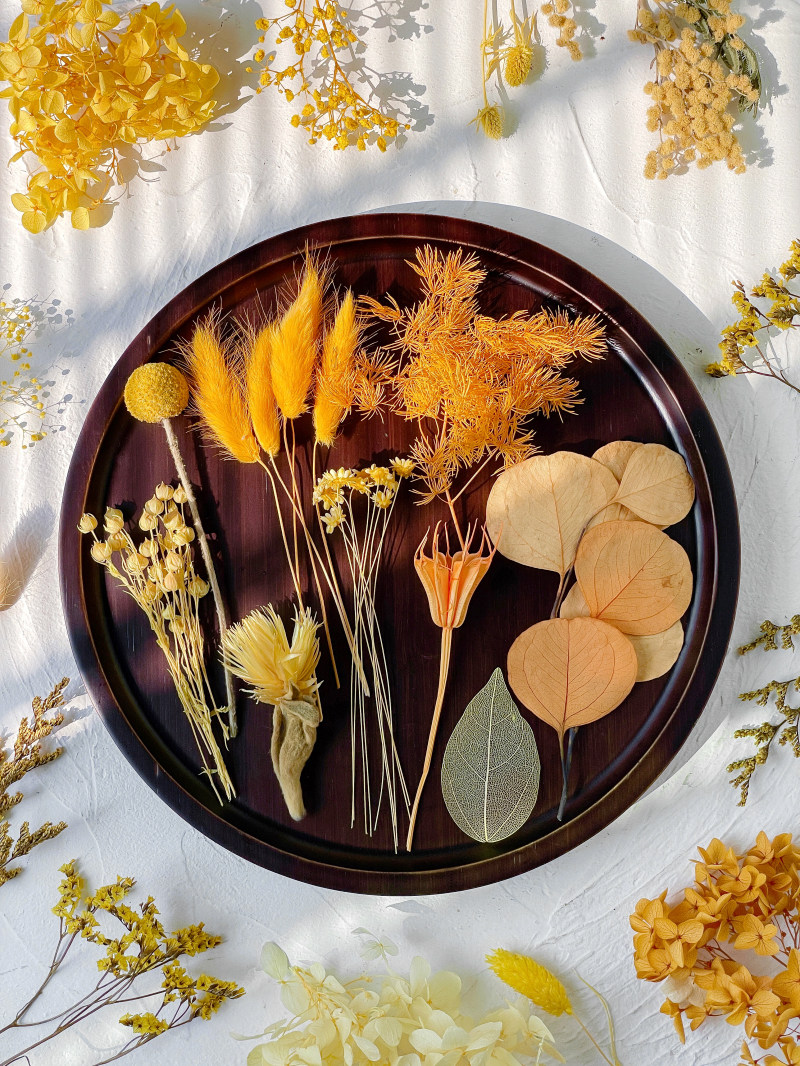 黄橙永生花材料包diy迷你干花束图片