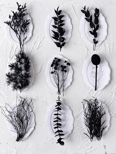 黑色永生花材料包迷你干花束植物