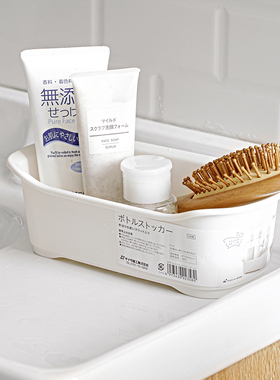 SANADA日本进口沐浴篮浴室洗漱收纳篮沥水篮收纳盒大号皂盒置物架