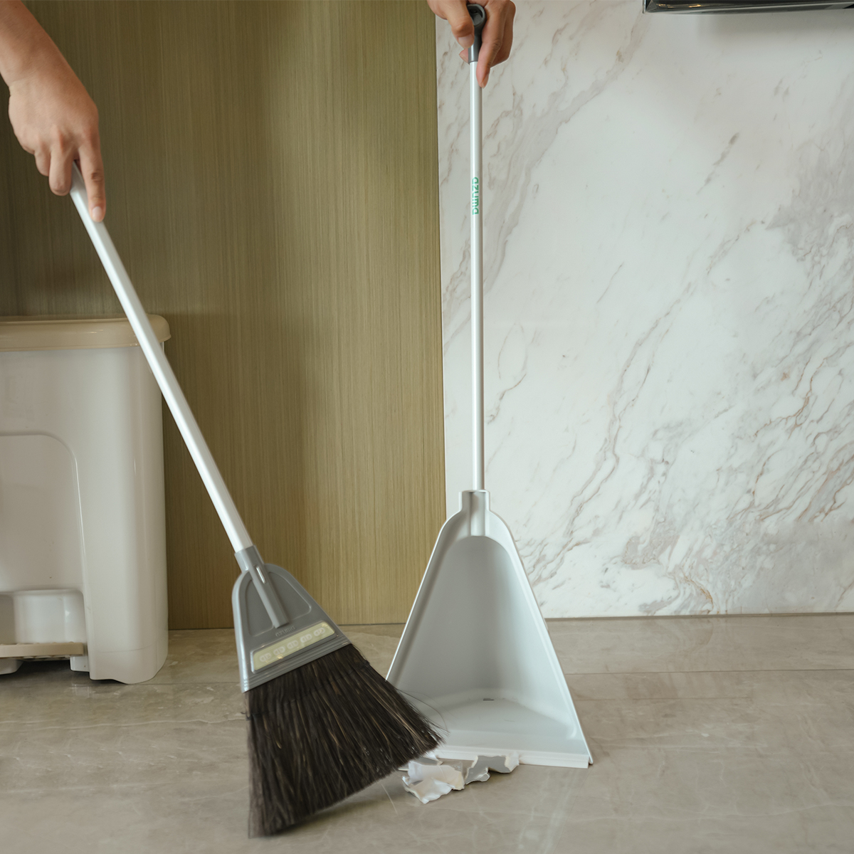 AZUMA日本进口扫把畚斗扫帚套装鬃毛软毛长柄不弯腰畚箕扫地工具