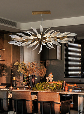 serip蒲公英全铜轻奢别墅客厅主灯现代轻奢酒店餐厅茶室琉璃吊灯