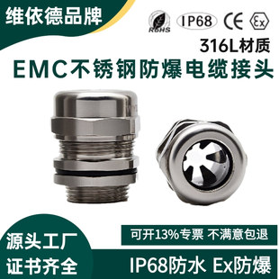 316L不锈钢电磁兼容防水格兰头维依德品牌IP68 CE ROHS 3C认证