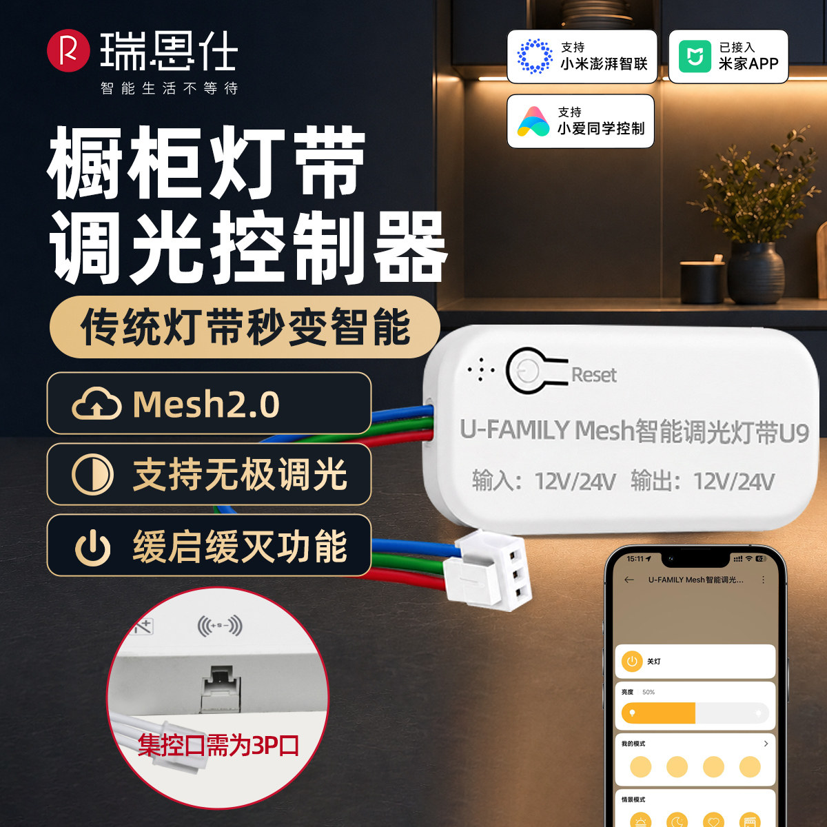 瑞恩仕智能Mesh2.0灯带控制器图片