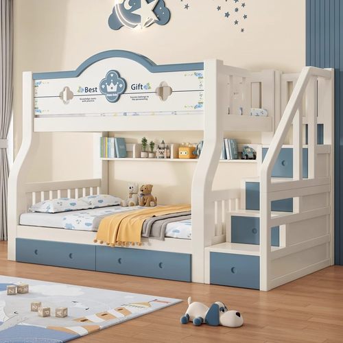 上下铺实木双层床姐弟床s型高低子母床小户型儿童成人组合上下床