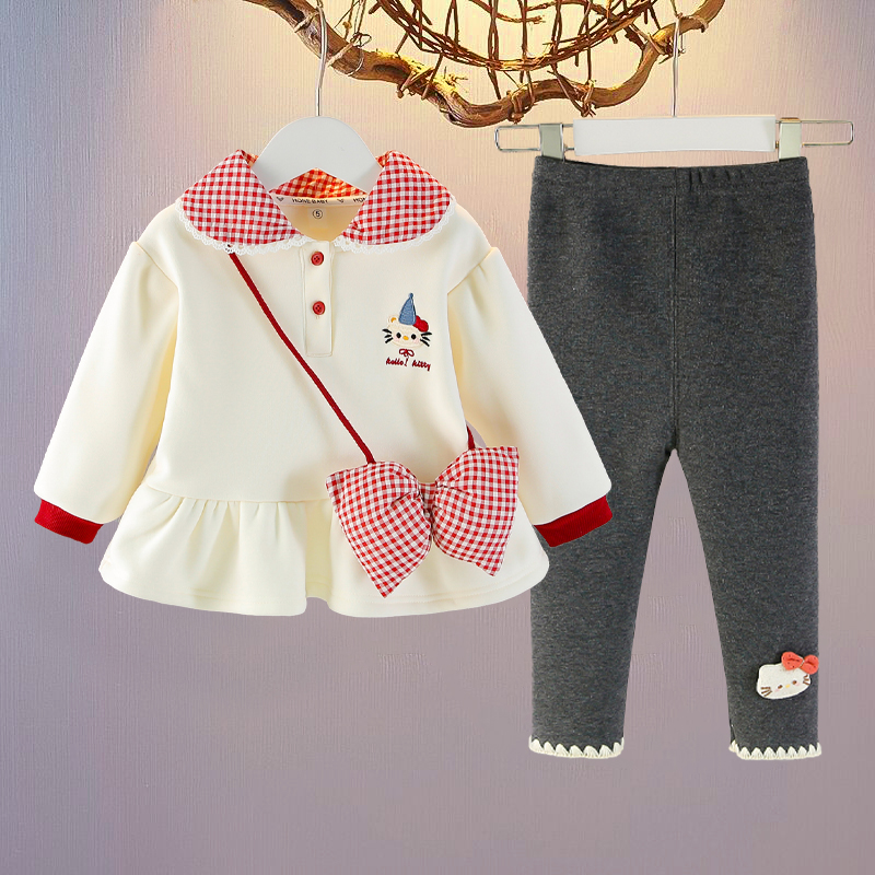 女童秋冬卫衣套装2025新款