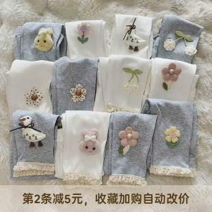 女童打底裤2022春装新款外穿洋气女宝宝中小童婴儿裤子可开档韩版