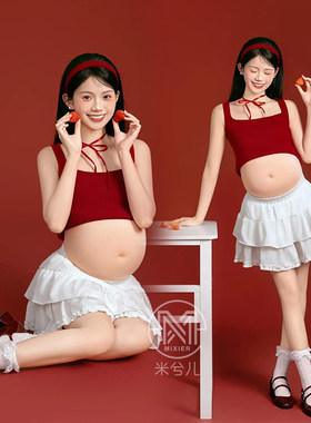 孕妇拍照服装可爱纯欲风吊带衣服