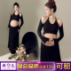 3097孕妇拍照服装 黑色纯欲风简约孕妈在家拍影楼出租用大肚孕姿服