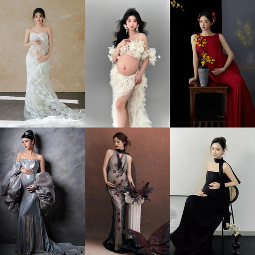 孕妇拍照服装高级感礼服大肚照
