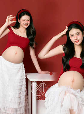 2792春夏新款孕妇拍照服装影楼孕妈咪大肚照可爱小清新衣服租赁
