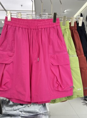 实体店26夏季新款多口袋短裤缤纷糖果色大口袋男士工装短裤26651