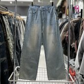 CYC潮牌美式 子1127 情侣裤 复古垂感拖地牛仔裤 男痞帅高级感弯刀裤