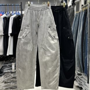 重工洗水脏脏色男牛仔裤 CYC潮牌工装 美式 弯刀裤 子5600 多口袋阔版