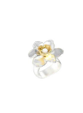 美颂之光MAISON LUMIERE  十二花神水仙手工拉丝开口戒指 新中式