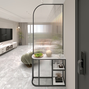 轻奢客厅遮挡玄关柜长虹玻璃隔断现代简约屏风墙入户正对门置物架