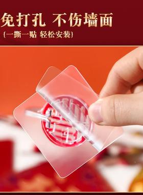 春节3882-WL-福字钩强力神器红色笼灯喜庆免打孔挂粘钩专用承重天