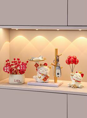 引进富和宝藏猫钥匙储物廊装饰入口门财客厅电面视鞋柜桌礼装NTP