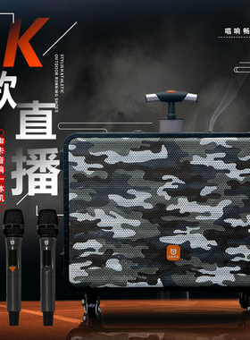 贝德空少H1585A三分频声卡音响大功率户外直播K歌蓝牙插卡电瓶箱