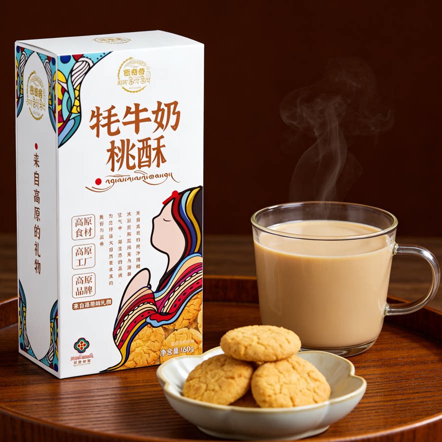 密奇奇牦牛奶桃酥饼干160g/盒装四川甘孜点心休闲食品多口味可选