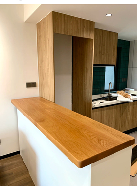 定做松木板榆木台面实木吧台桌面窗台板原木实木层板隔板桌面板