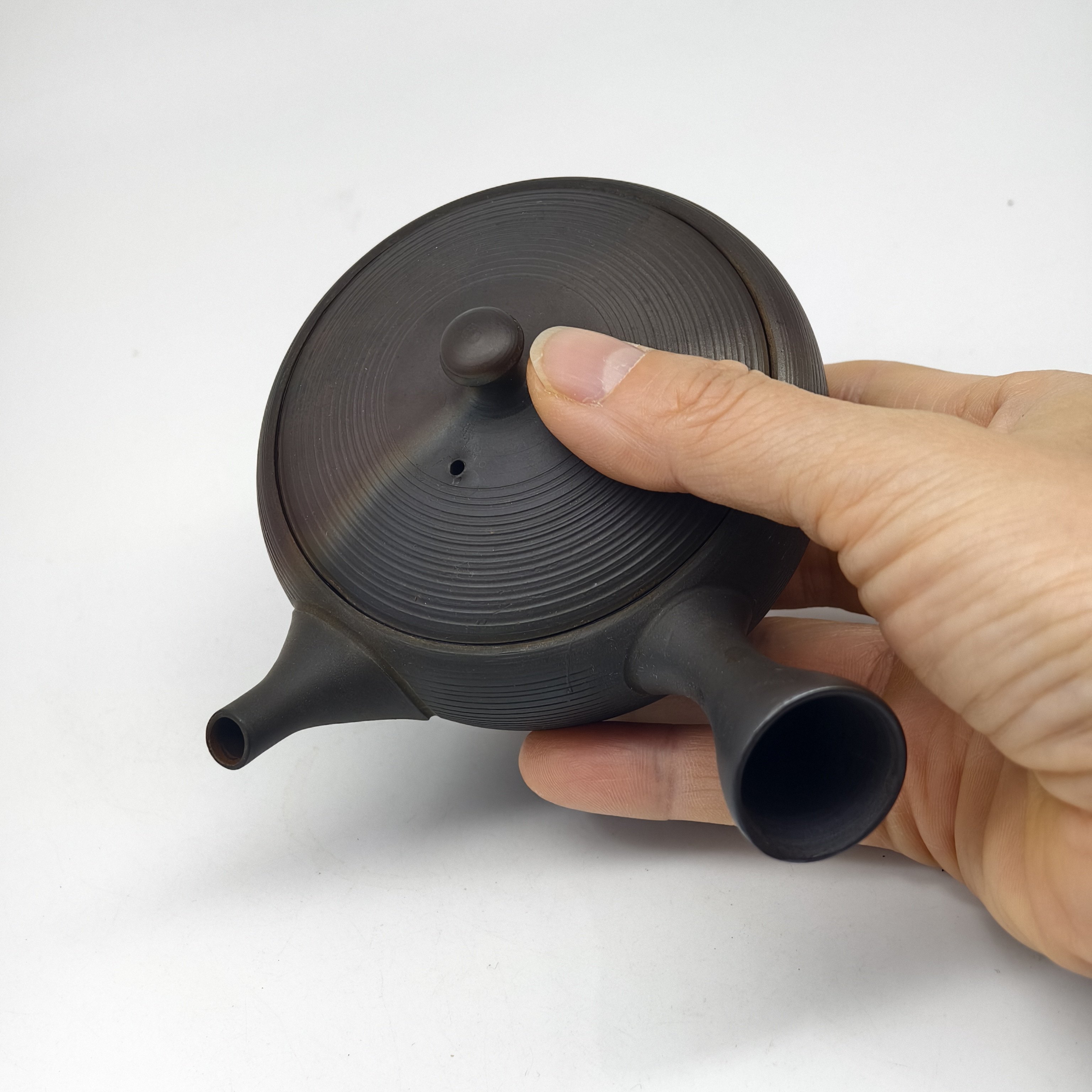 一守堂 日本常滑烧 柴烧火窑横柄乌龙茶壶 手工拉坯急须壶 110ml