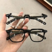 透明黑框粗眼镜女显瘦网红素颜韩版 复古潮圆脸近视有度数眼睛架