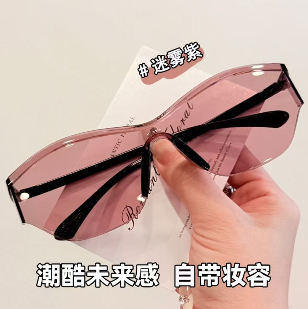 网红时尚潮流防紫外线太阳镜成品太阳镜男女通用欧美风猫眼形状树