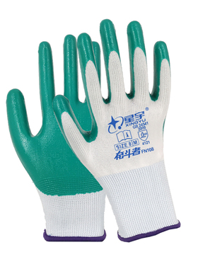 星宇手套耐磨N518N528劳保工作防护用品挂胶涂胶防割防滑透气防水