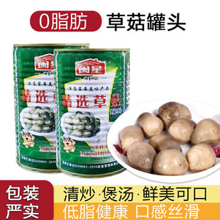 闽星草菇罐头0脂肪草菇罐头清炒煲汤低脂可口400g*罐装便捷速食